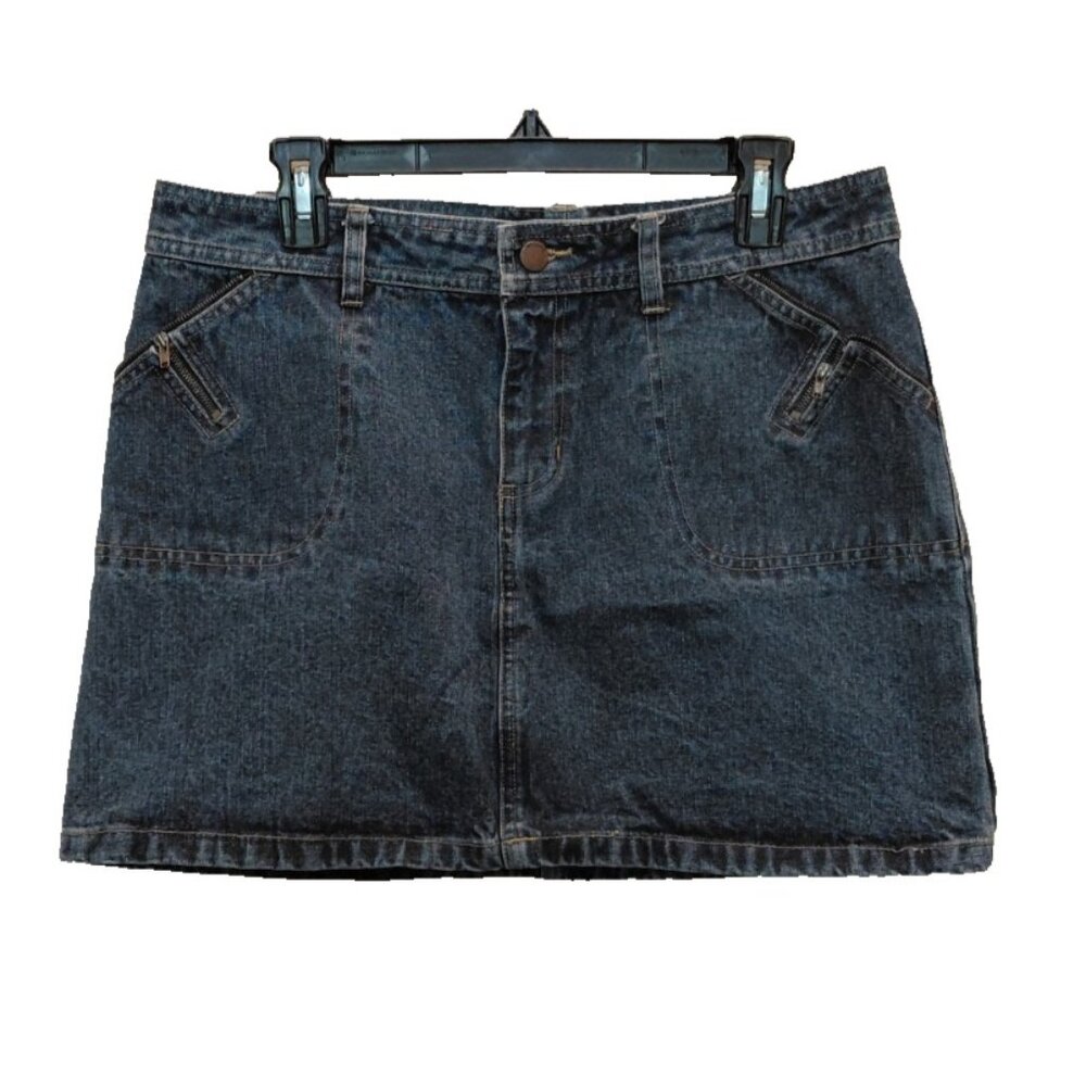 90s Grunge Y2K Streetwear Mossimo MossIssue Jeans Mini‎ Skirt Sz 13 Rigid Denim